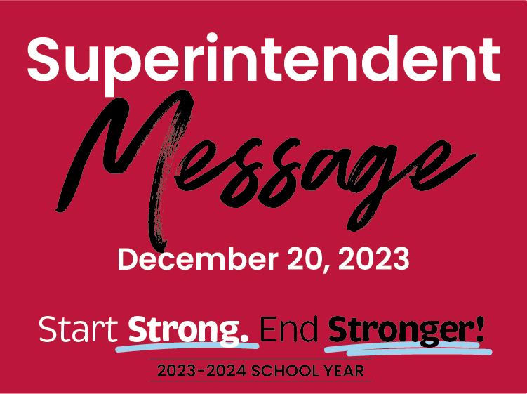  Superintendent message